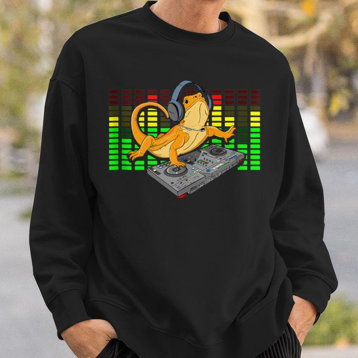 Bearded Dragon Dj Sound Tech Headphone Music Lizard Sweatshirt Gifts for Him