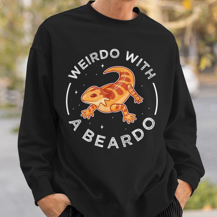 Beardie Lizard Puns Weirdo With A Beardo Bearded Dragon Sweatshirt Gifts for Him