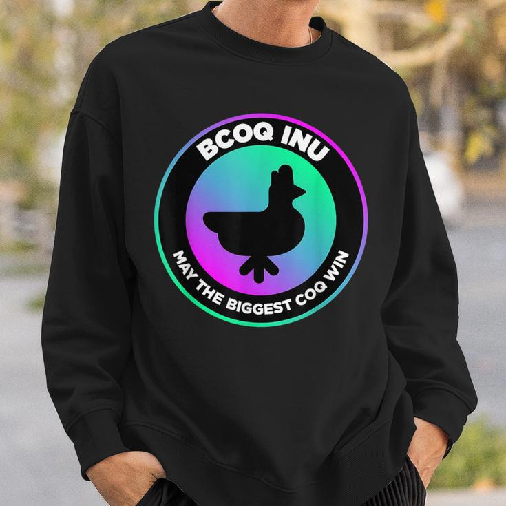 Beautiful Black Coq Inu Silhouette Cryptocurrency Sweatshirt Gifts for Him
