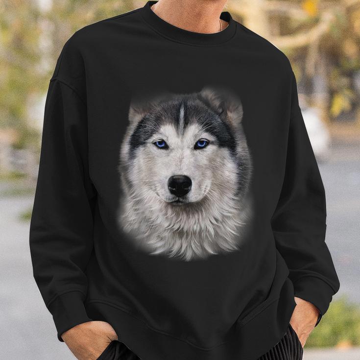 Beautiful Siberian Husky Dog Face Sweatshirt Gifts for Him