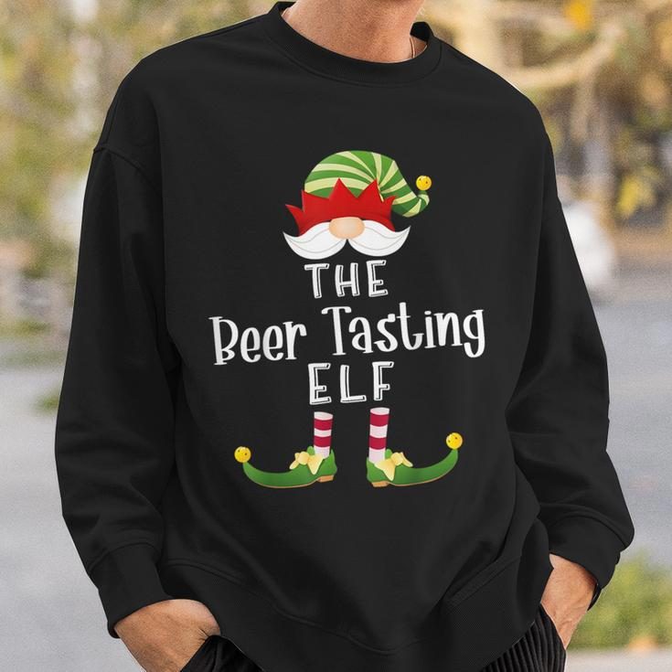 Beer Tasting Elf Group Christmas Pajama Party Sweatshirt Gifts for Him