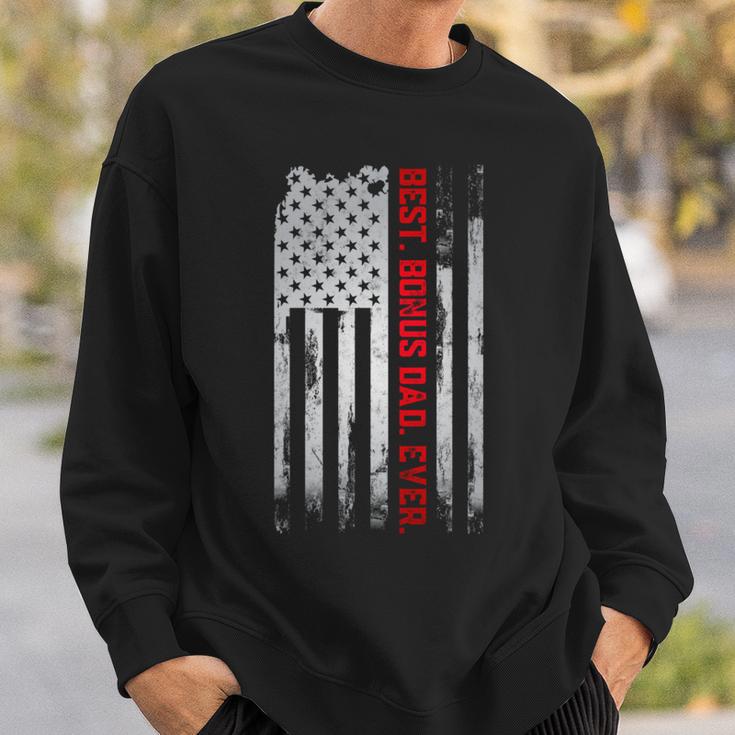 Best Bonus Dad Ever Amerikanische Usa-Flaggeatertagsgeschenk Papa Sweatshirt Geschenke für Ihn