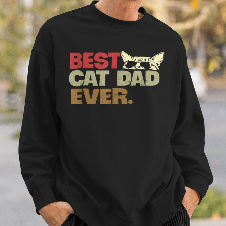 Best Cat Dad Ever Vintage Cat Dady Sweatshirt Gifts for Him