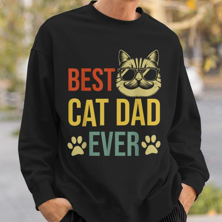Best Cat Dad Ever Vintage Cat Daddy Fathers Day 2024 Sweatshirt Gifts for Him
