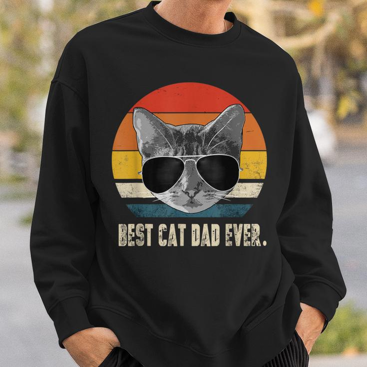 Best Cat Dad Ever Vintage Retro Cat Daddy Cat Father Sweatshirt Gifts for Him