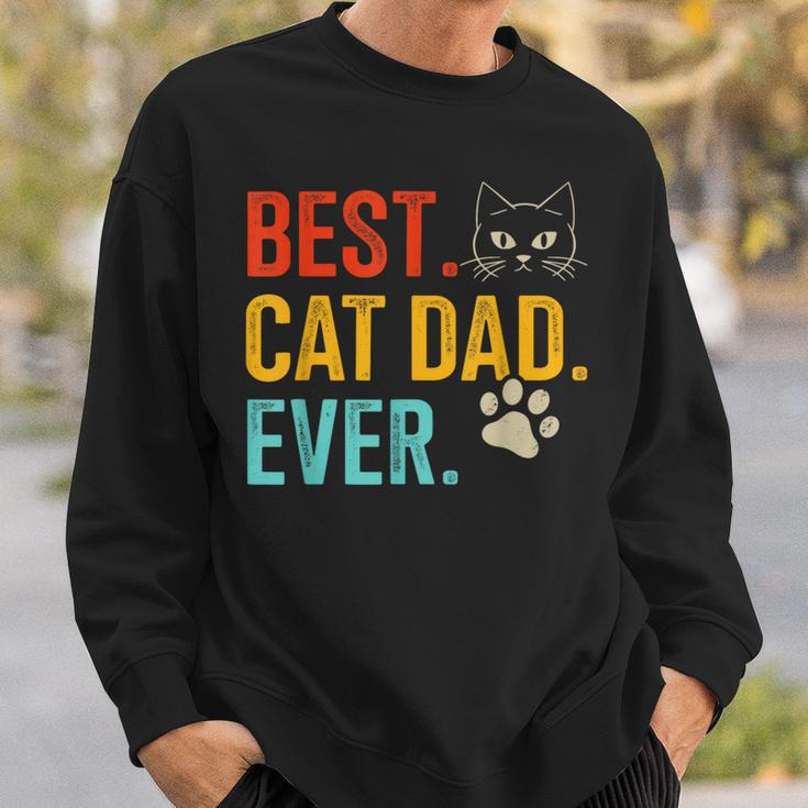 Best Cat Dad Ever Vintage For Retro Fathers Day Birthday Sweatshirt Gifts for Him