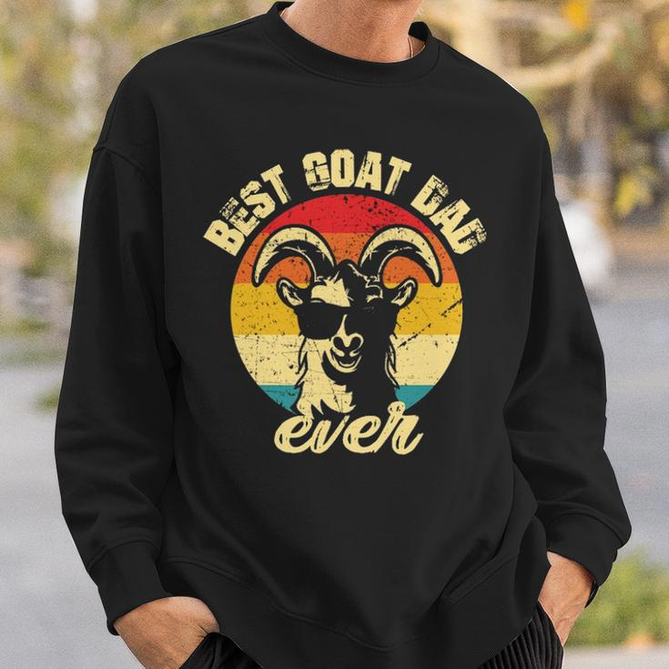 Best Goat Dad Ever Face Retro Vintage Sunset Sweatshirt Gifts for Him