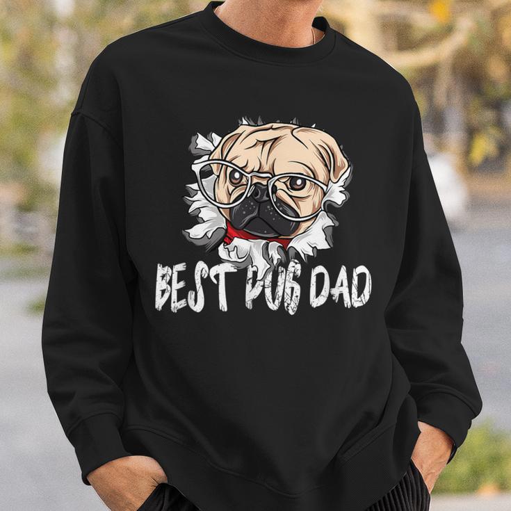 Bester Mops Papa Aller Zeitenintage Sweatshirt Geschenke für Ihn