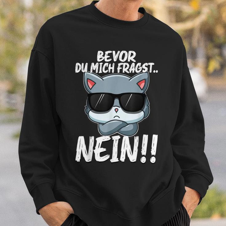 Bevor Du Mich Fragst No Cute Kitten Cat Sweatshirt Geschenke für Ihn