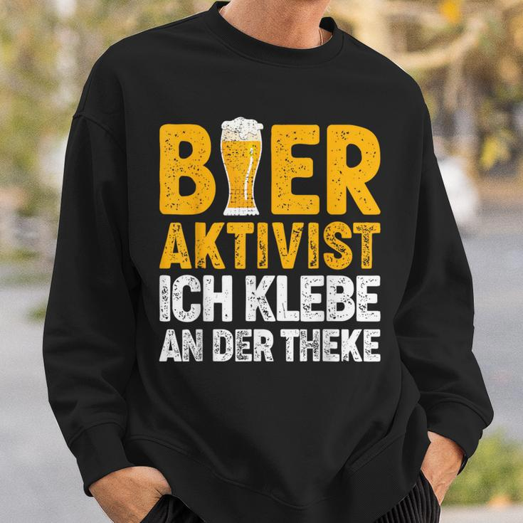 Bier-Aktivist Schwarzes Sweatshirt, Ich Klebe An Der Theke Lustiges Biertrinker-Design Geschenke für Ihn