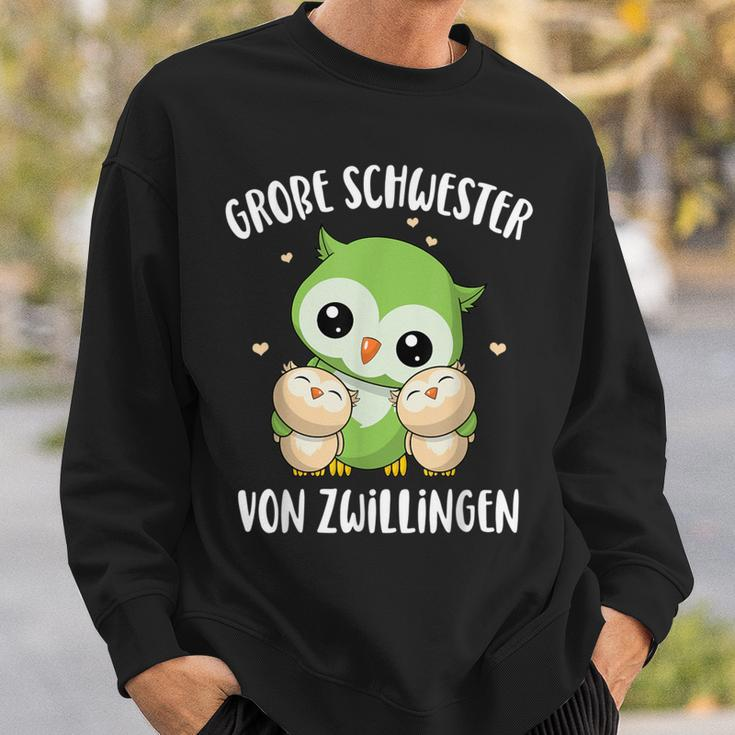 Big Schwester Von Zwillingen German Language Sweatshirt Geschenke für Ihn