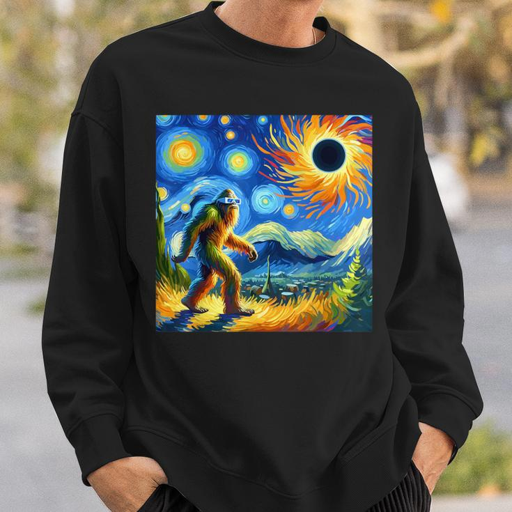 Bigfoot Glasses Total Solar Eclipse 2024 Van Gogh Bigfoot Sweatshirt Gifts for Him