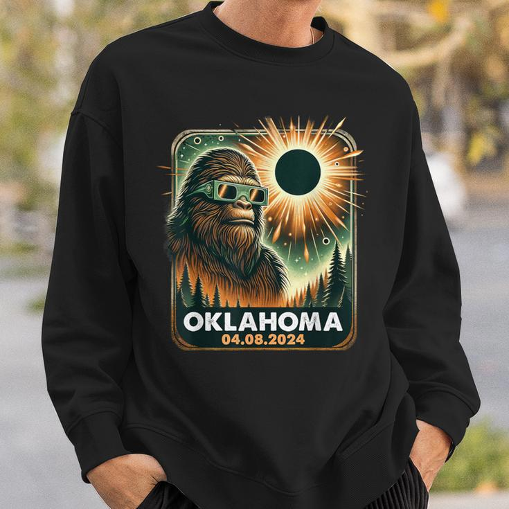 Bigfoot Oklahoma Total Solar Eclipse 2024 Eclipse Glasses Sweatshirt Gifts for Him
