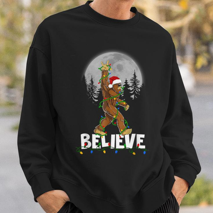 Bigfoot Rock Roll Sasquatch Christmas Believe Sweatshirt Gifts for Him