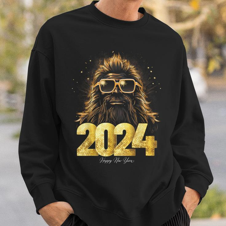 Bigfoot Sasquatch 2024 Happy New Year New Years Eve Party Sweatshirt Gifts for Him