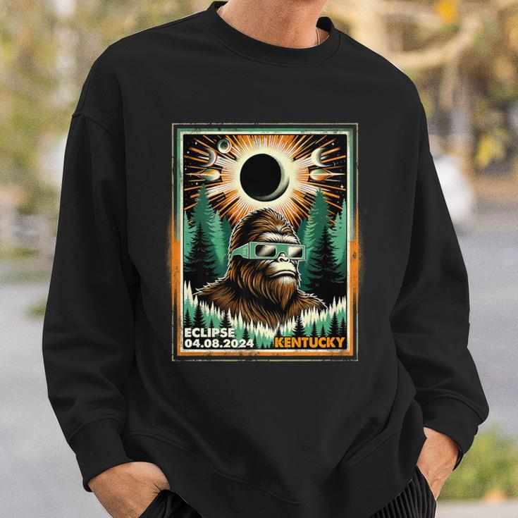 Bigfoot Total Solar Eclipse 2024 Kentucky Sasquatch Vintage Sweatshirt Gifts for Him