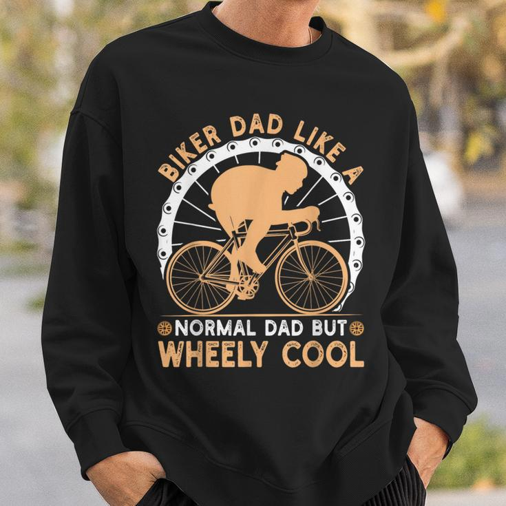 Biker Dad Like A Normal Bicycle Fathers Day Cycling Cyclist Sweatshirt Gifts for Him