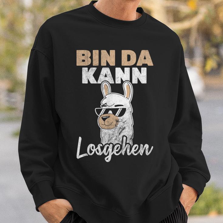 Bin Da Kann Losgehen Lama Alpaca Sweatshirt Geschenke für Ihn