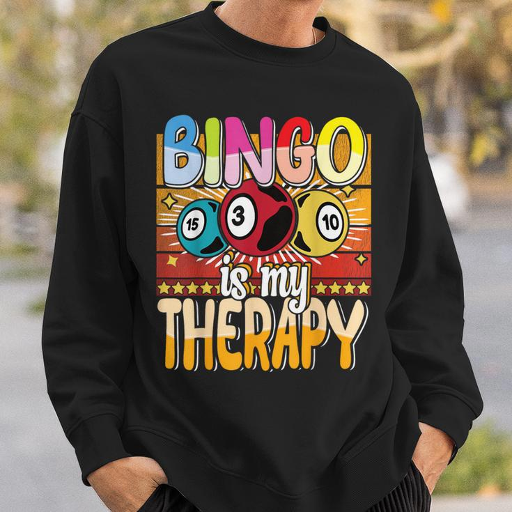Bingo Is My Therapy Bingo Player Gambling Bingo Sweatshirt Gifts for Him