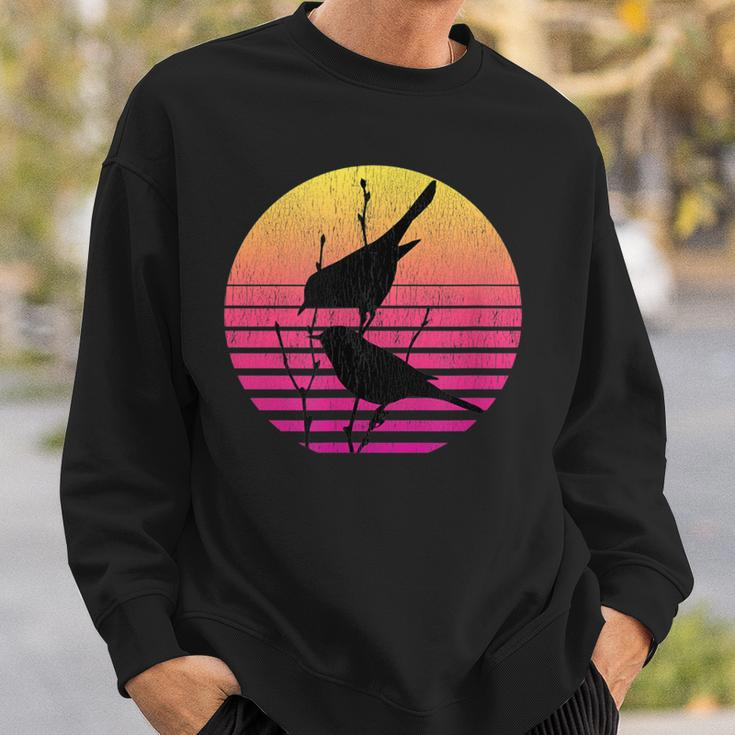 Birds Over A Vintage Sunset Distressed Sweatshirt Gifts for Him