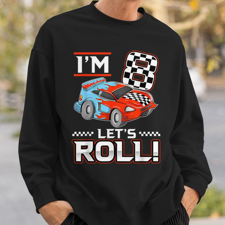 Birthday Boy 8 Eight Race Car 8Th Birthday Racing Car Driver Sweatshirt Gifts for Him
