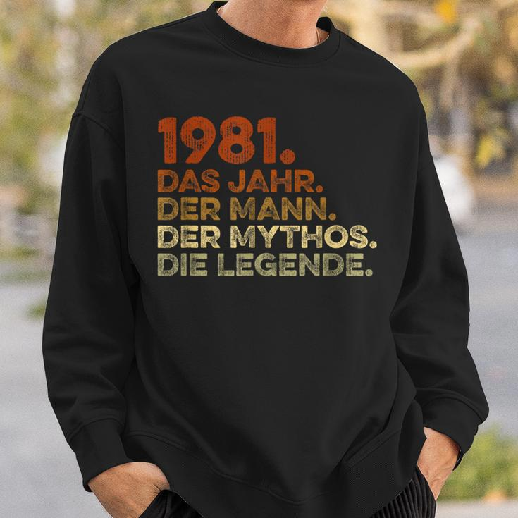 Birthday Vintage 1981 Man Myth Legend Sweatshirt Geschenke für Ihn