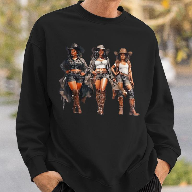 Black Cowgirl Western Rodeo Melanin Black History Texas Men Sweatshirt Gifts for Him