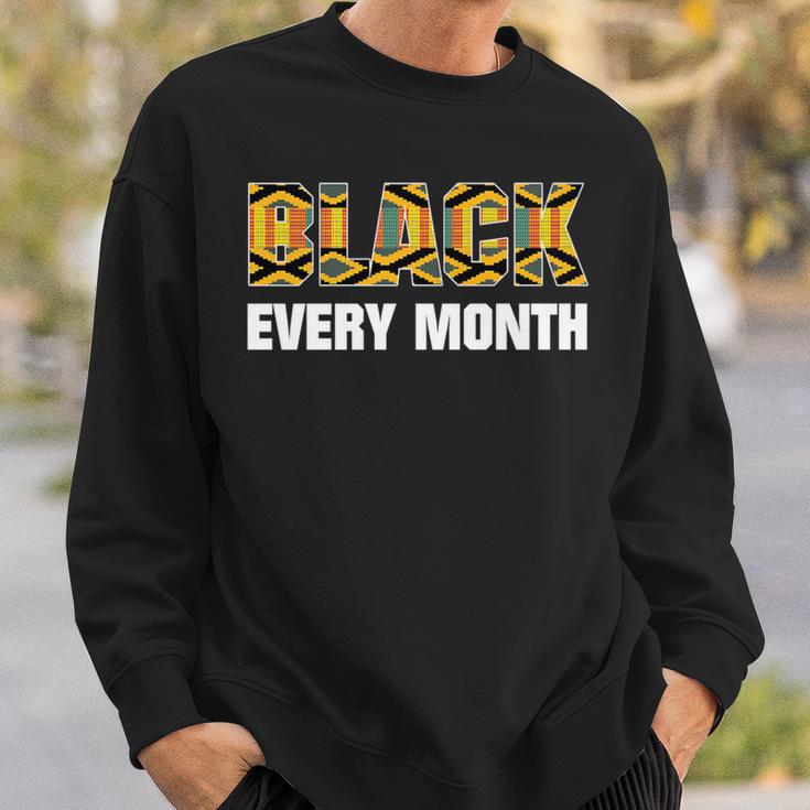 Black Every Month Kente Pattern African Ghana Style Sweatshirt Gifts for Him