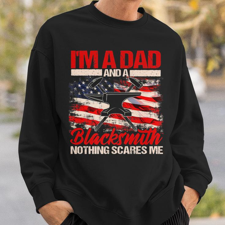 Blacksmith Dad American Flag Father's Day Blacksmithing Sweatshirt Gifts for Him