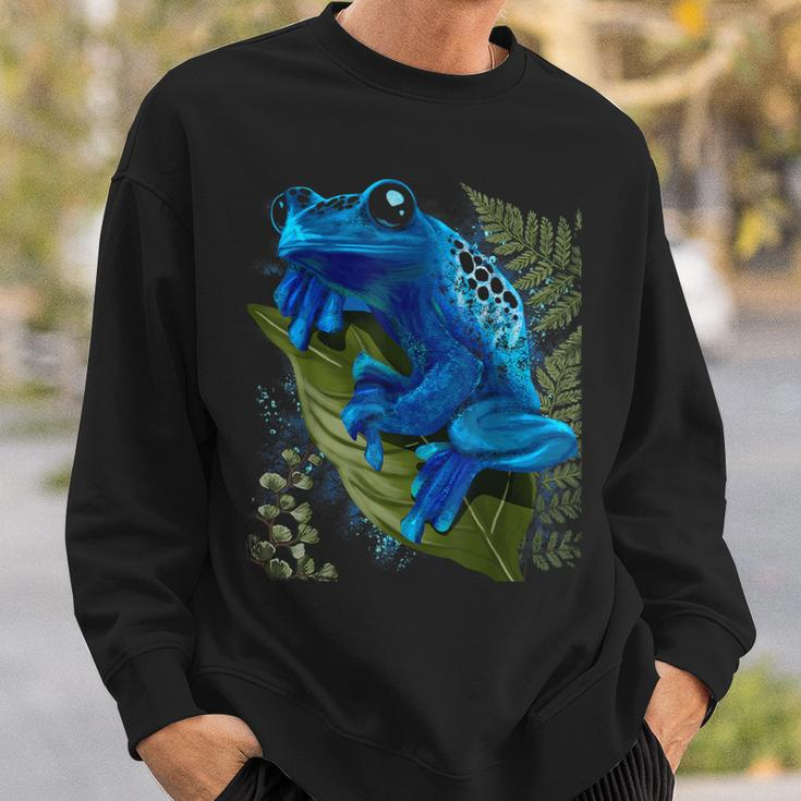 Blue Poison Dart Frog Colored Exotic Animal Amphibian Pet Sweatshirt Gifts for Him