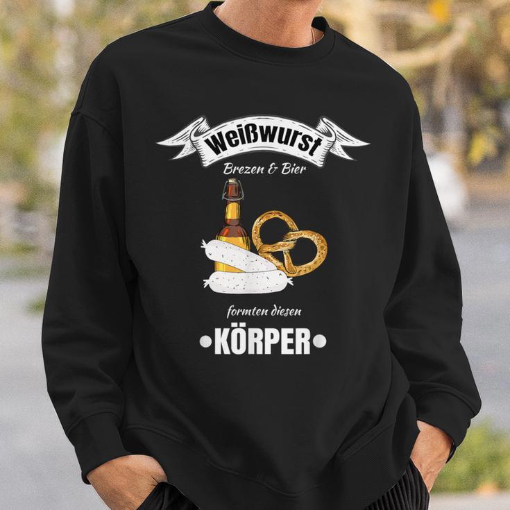 Boarisch Bayrisch Weißwurst Wurst Brezn Brezel Hopfen Motiv Sweatshirt Geschenke für Ihn