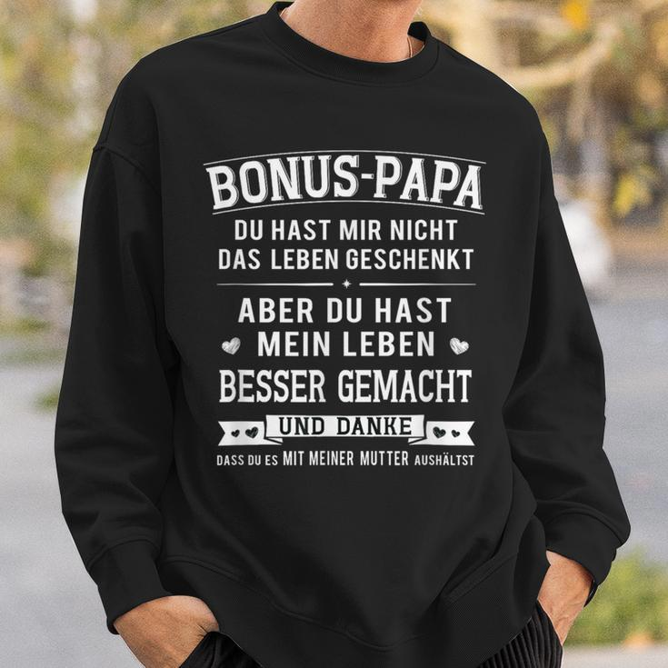 Bonus Papa Men’S Stepfather Leben Besser Gemacht German Text Sweatshirt Geschenke für Ihn