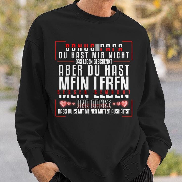 Bonus Papa Stepfater Leben Besser Gemacht Sweatshirt Geschenke für Ihn