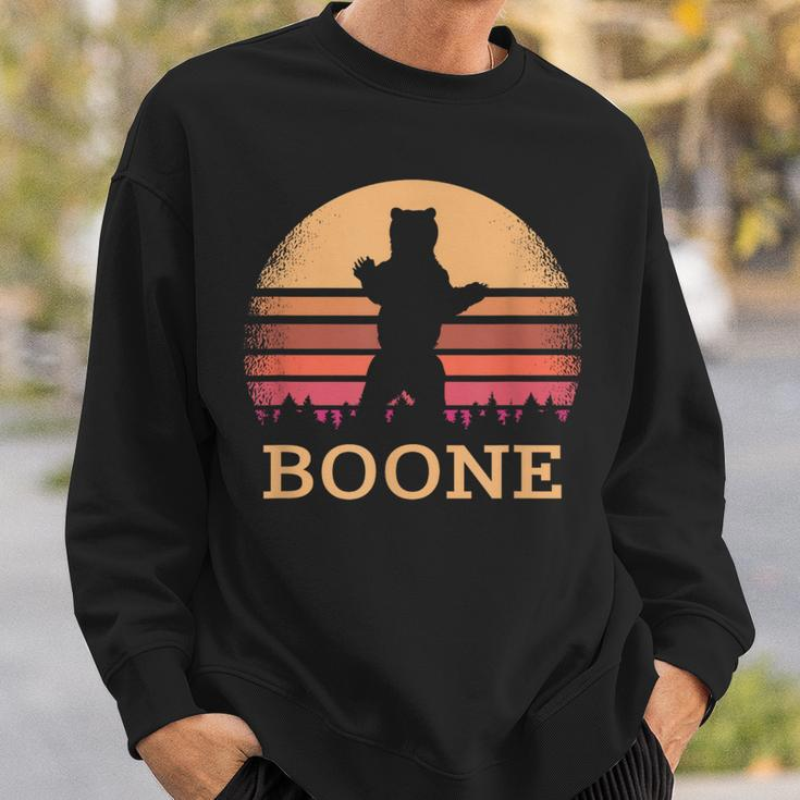 Boone North Carolina Vintage Bear Nc Distressed 80S Sunset Sweatshirt Gifts for Him