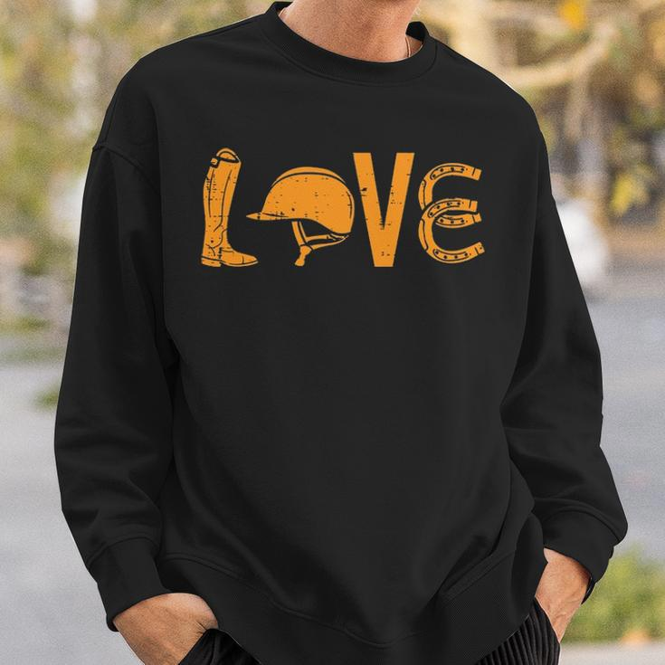 Boots Helmet Horseshoe Love Riding Horse Lover Equestrian Sweatshirt Gifts for Him