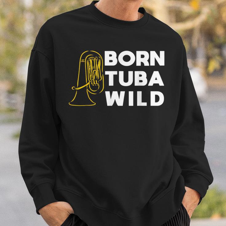 Born Tuba Wild Lustiges Bass Sweatshirt Geschenke für Ihn