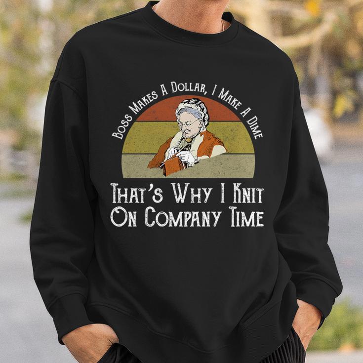 Boss Makes A Dollar I Make A Dime Knit On Company Time Sweatshirt Gifts for Him