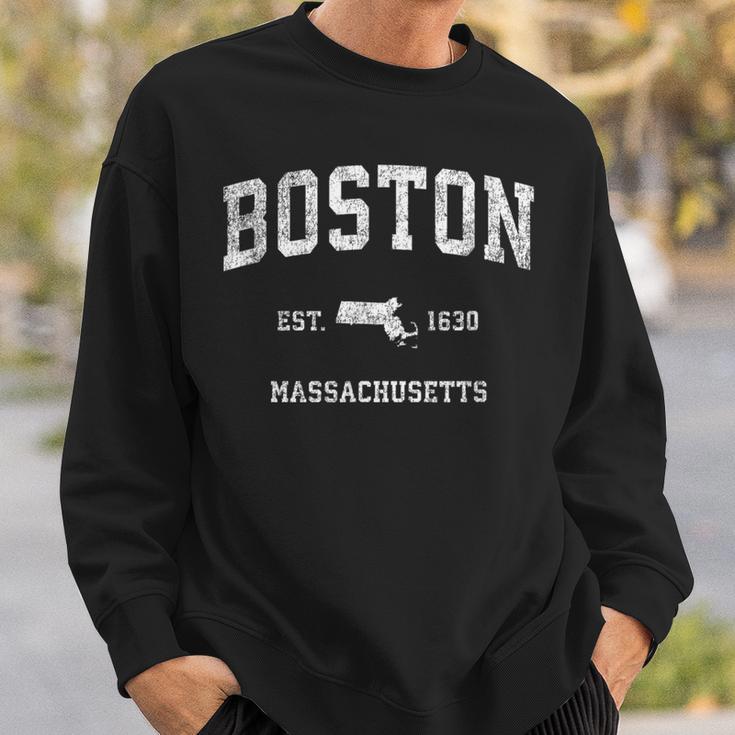 Boston Massachusetts Ma Vintage Athletic Sports Sweatshirt Gifts for Him