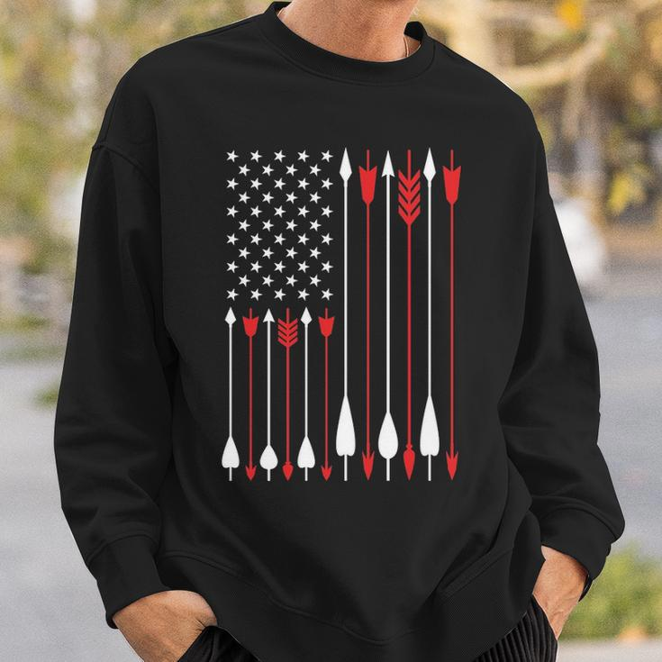 Bow Hunting Usa American Flag Archery Bow Hunter Sweatshirt Gifts for Him