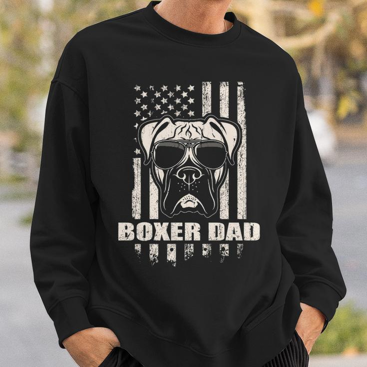 Boxer Dad Cool Vintage Retro Proud American Sweatshirt Gifts for Him