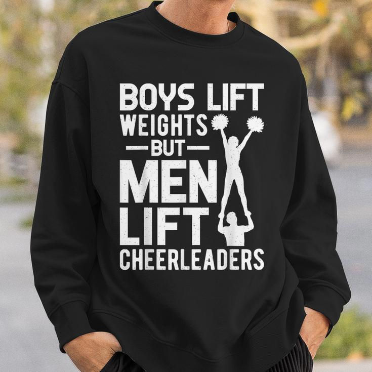 Boys Lift Weights Lift Cheerleaders Cheerleading Cheer Sweatshirt Gifts for Him