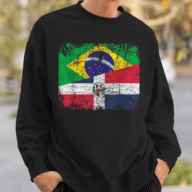 Brazil Dominican Republic Flags Half Dominican Brazilian Sweatshirt Gifts for Him