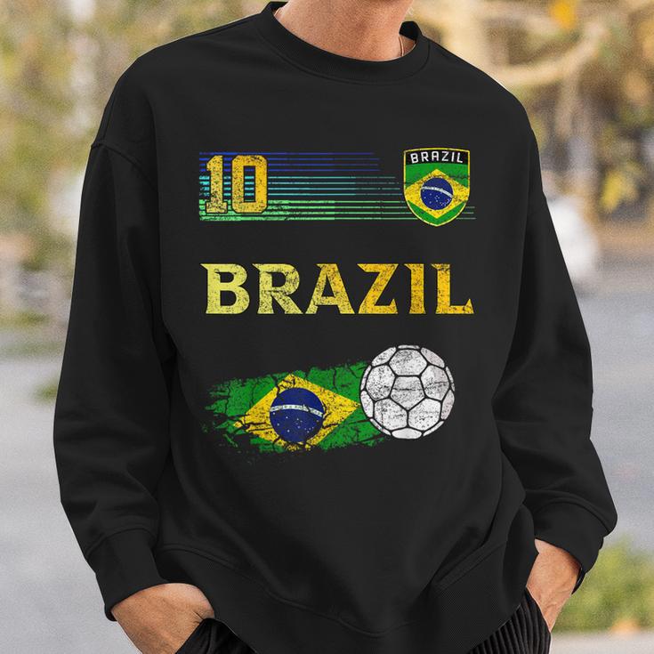 Brazil Soccer Fans Jersey Brazilian Flag Football Sweatshirt Gifts for Him