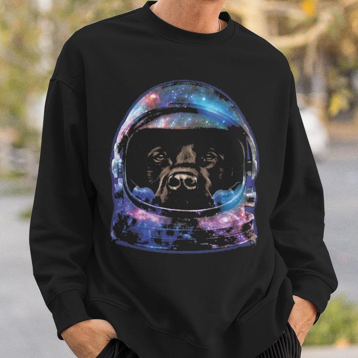 Brown Labrador In Space Galaxy Astronaut Helmet Dog Sweatshirt Gifts for Him