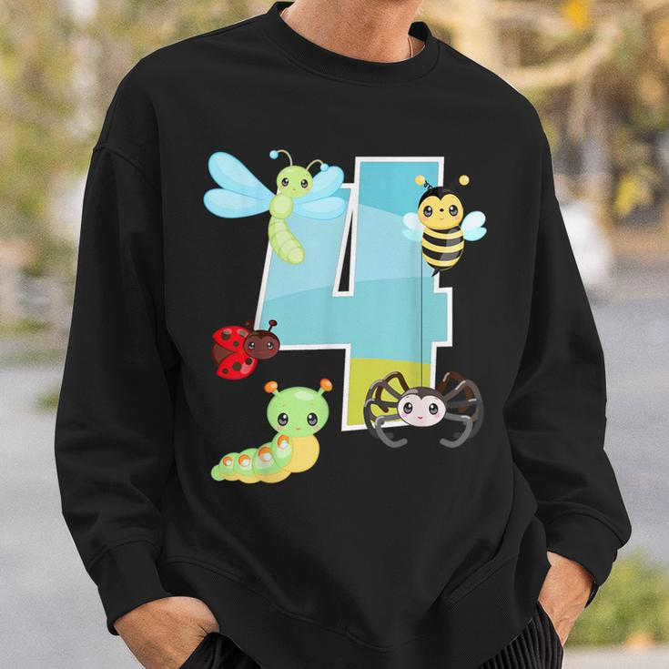 Bugs And Insects Nature Lover 4 Year Old 4Th Birthday Party Sweatshirt Gifts for Him