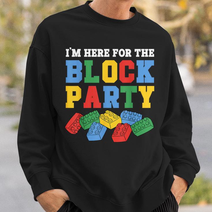 Building Brick I'm Here For The Block Party Master Builder Sweatshirt Gifts for Him