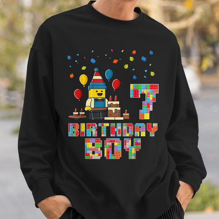 Building Bricks 7Th Birthday Boy Master Builder 7 Years Old Sweatshirt Gifts for Him