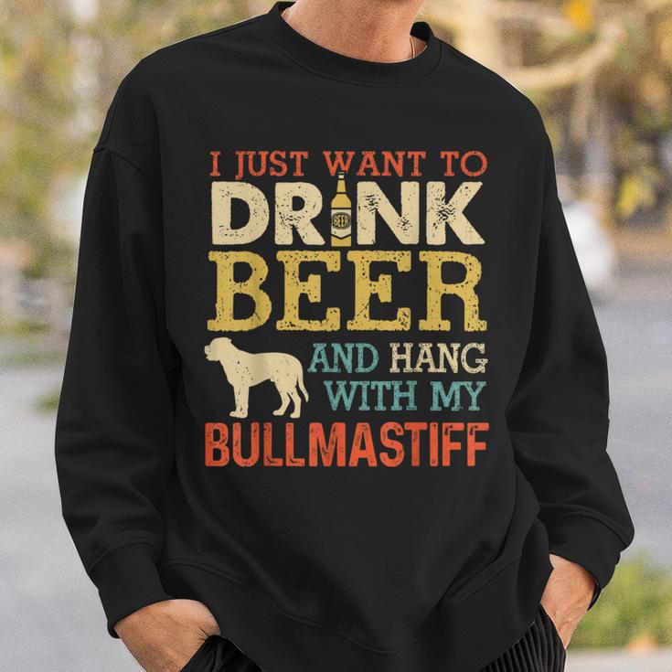 Bullmastiff Dad Drink Beer Hang With Dog Vintage Sweatshirt Gifts for Him