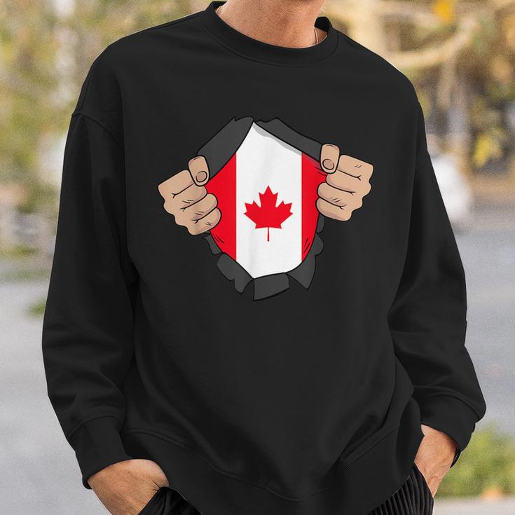 Canada National Flag With Ripped Sweatshirt Gifts for Him