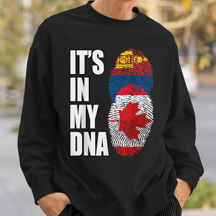 Canadian And Mongolian Mix Dna Heritage Flag Sweatshirt Gifts for Him